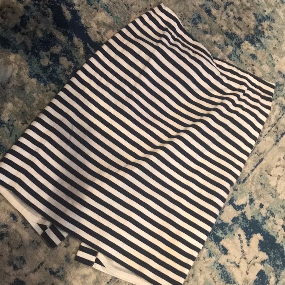 J crew pencil skirt navy and white